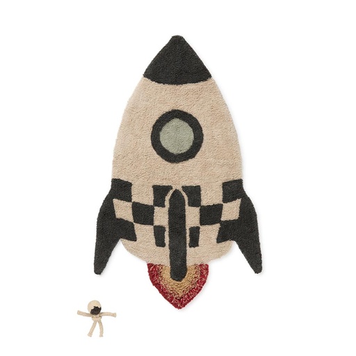 [KDS101793] Baumwollteppich Rakete 85 x 135 cm, maschinenwaschbar