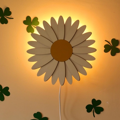 [KDS101813] Wandlampe Gänseblümchen aus Holz