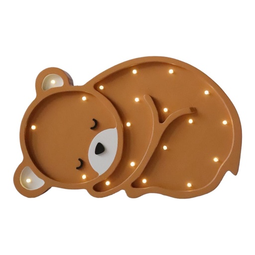 [KDS101836] LED Nachtlicht Bär aus Holz, dimmbar