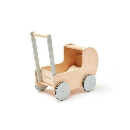 Lauflern- Puppenwagen aus Holz inkl. Bettwäsche