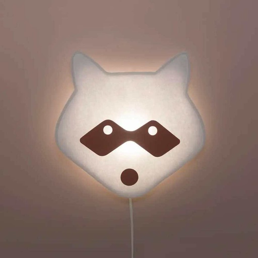 [KDS100267] Wandlampe Kinderzimmer Waschbär