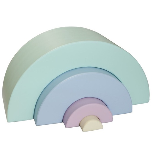 [SET_Rainbow4_01] Softblock Rund 4-teiliges Regenbogen Motorikspielzeug, helles Pastell